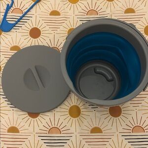 Collapsible Gray and Blue Storage Container